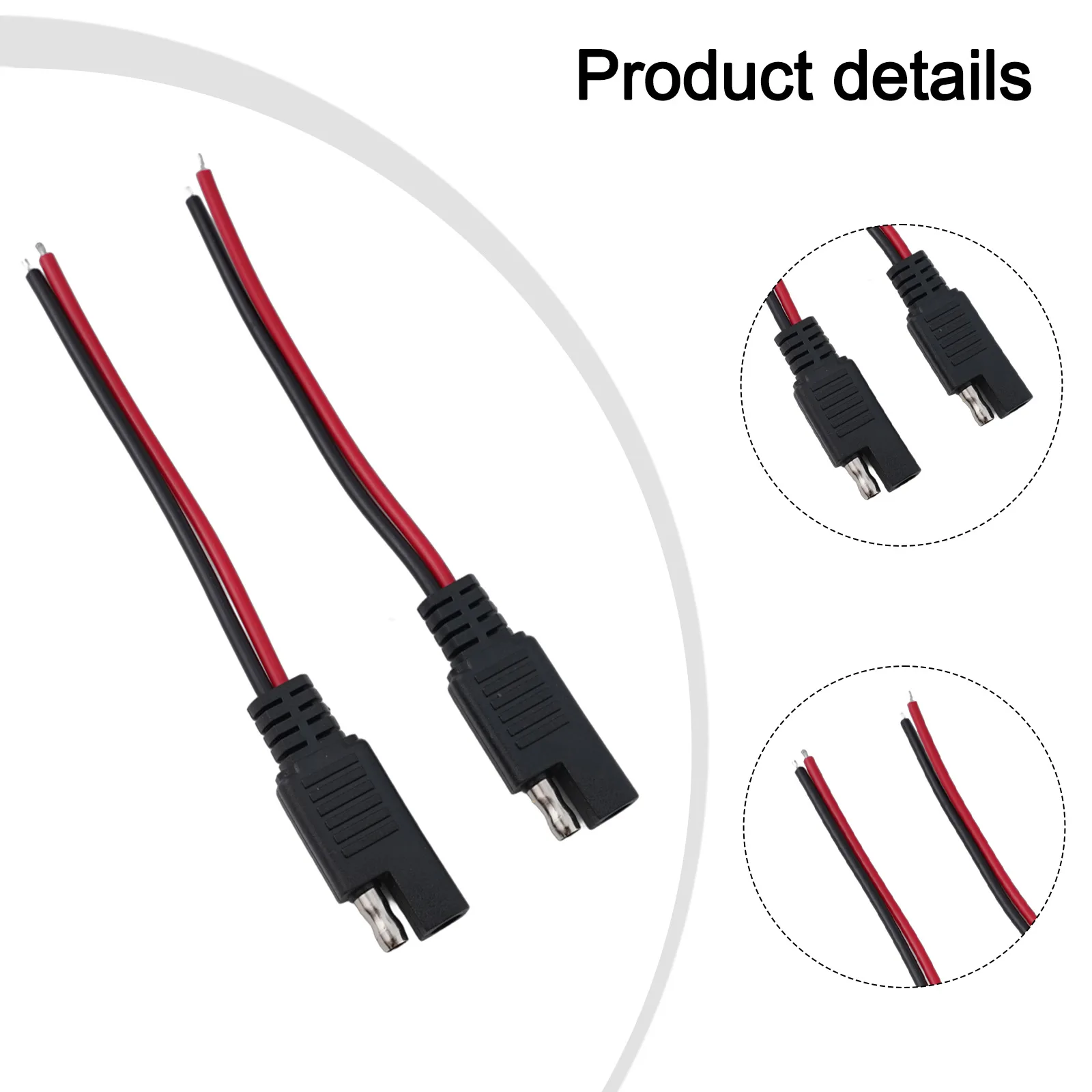 Convenient High Quality Power Cord Cable SAE SAE Cable 15CM Black Car Extension Cable For Most Electronic Devices