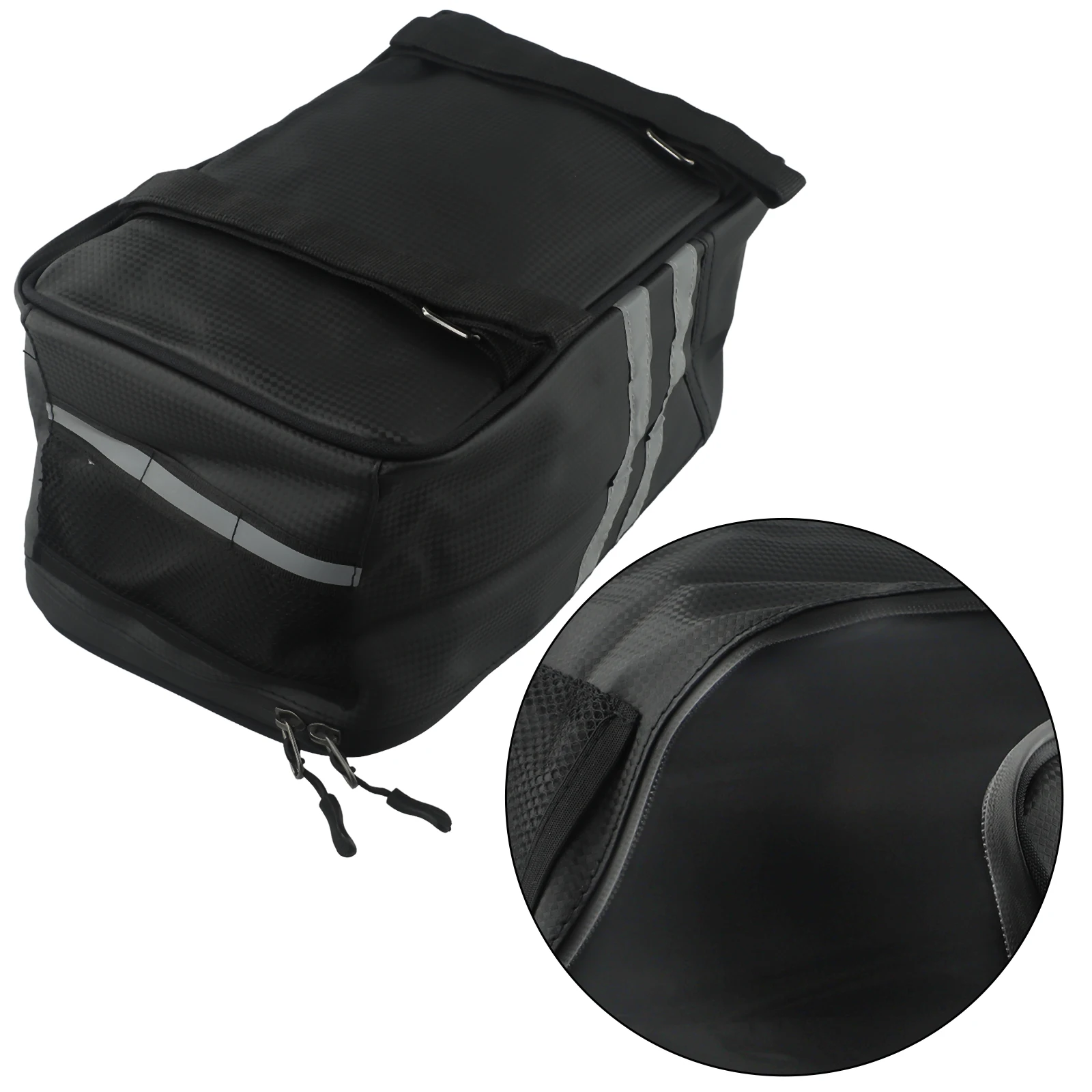 

8L Waterproof Motorcycle Rear Rack Trunk Bag with Reflective Safety Straps & Adjustable Cords for Secure Bike Commuting