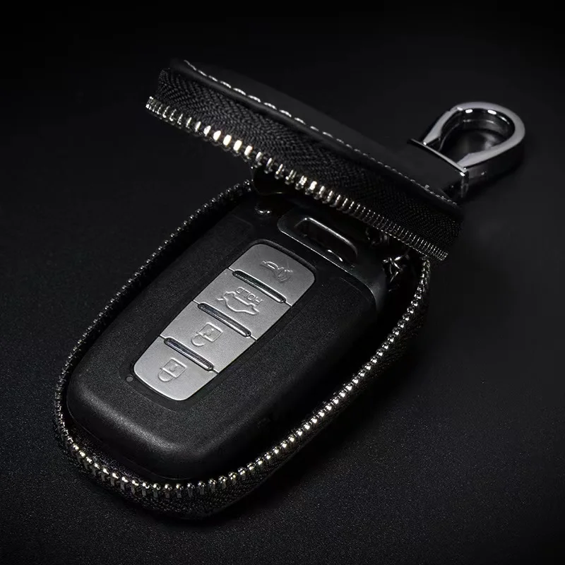 Leather Car Key Protection Shell Bag Filber Car Key Case Car Keychain For Alfa Romeo 156 159 Mito Giulia Stelvio Giulietta