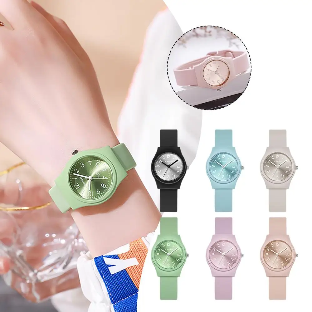 1pc Candy Color Wrist Watches For Women Fashion Quartz Watch Silicone Band Dial Women Wathes Casual Ladies Watch Relogio K2B7