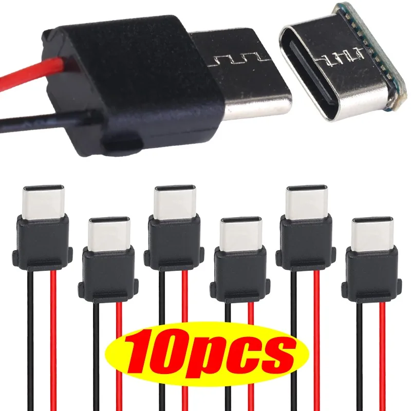 

1-10 шт. водонепроницаемых разъемов USB Type-C для зарядки с проводом для пайки, гнездовые разъемы Type-C с проводом для пайки