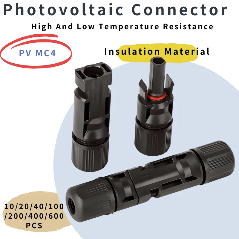 

600/400/200/100/10Pcs Solar Panels Connectors Kit, PV Plug 1000V DC 30A, for Photovoltaic MC Cable 2.5/4/6mm²