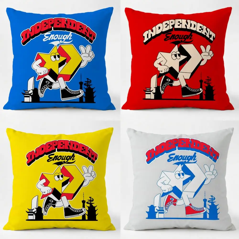 Fashion C-ConverseS Cushion Cover Daily Washable Linen Pillowcase Soft  for Sofa Bed Home Room Decor