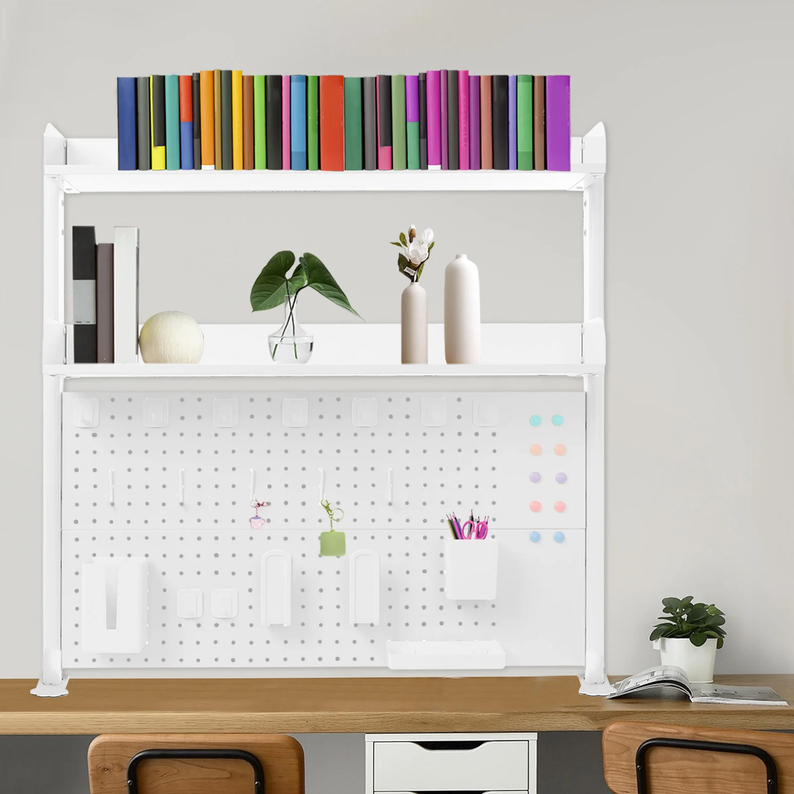 رف الكتب المكتبي متعدد الأغراض، منظم المكتب على سطح الطاولة، مشبك على رف الكتب، منظم المكتب
