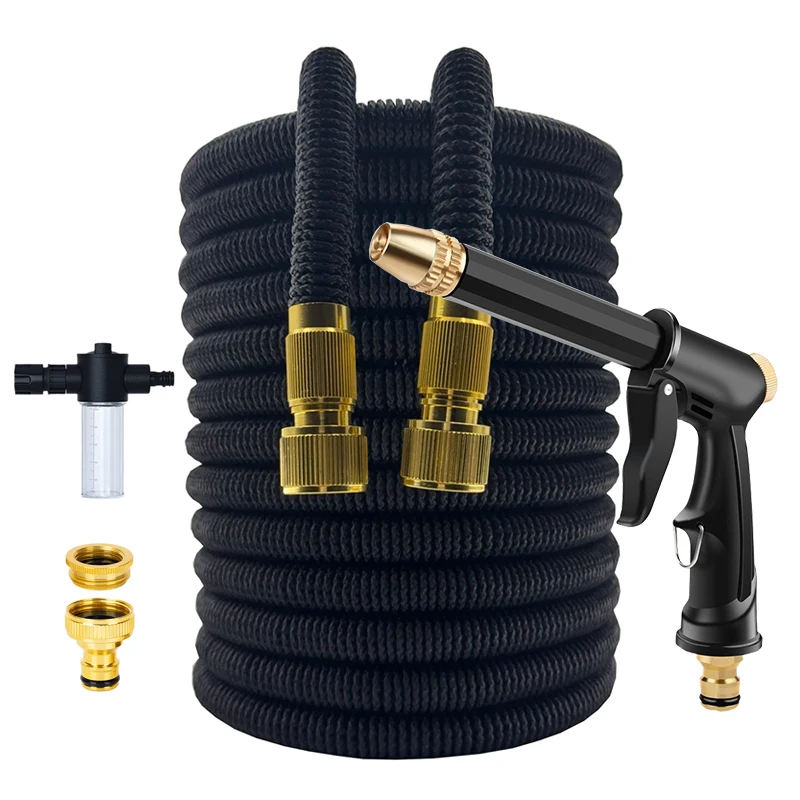 

25 футов-100 футов гибкий расширяемый волшебный шланг, водяной пистолет высокого давления, насадка для мойки автомобиля, пенопластовый горшок для дома и сада, ежедневный поливочный шланг