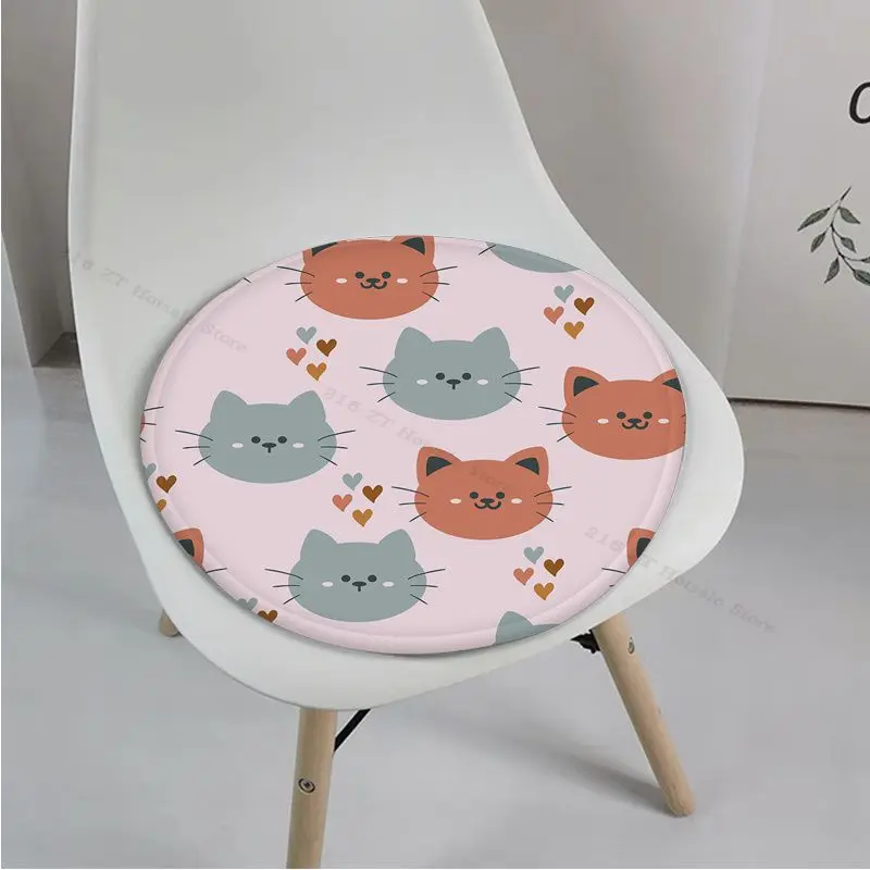 Cartoon Cat European Fabric Cushion Non-slip Living Room Sofa Decor Students Stool Tatami Office Chair Cushions