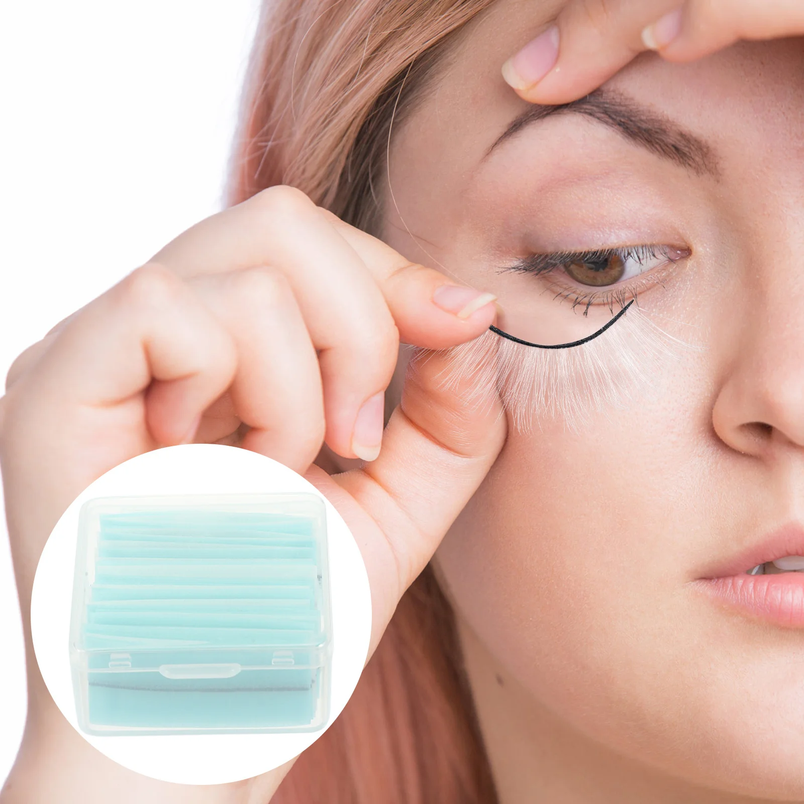 1 boîte de bandes auto-adhésives pour cils, bandes adhésives pour faux cils, bâton de remplacement sur Extensions de doublure, facile à appliquer longtemps