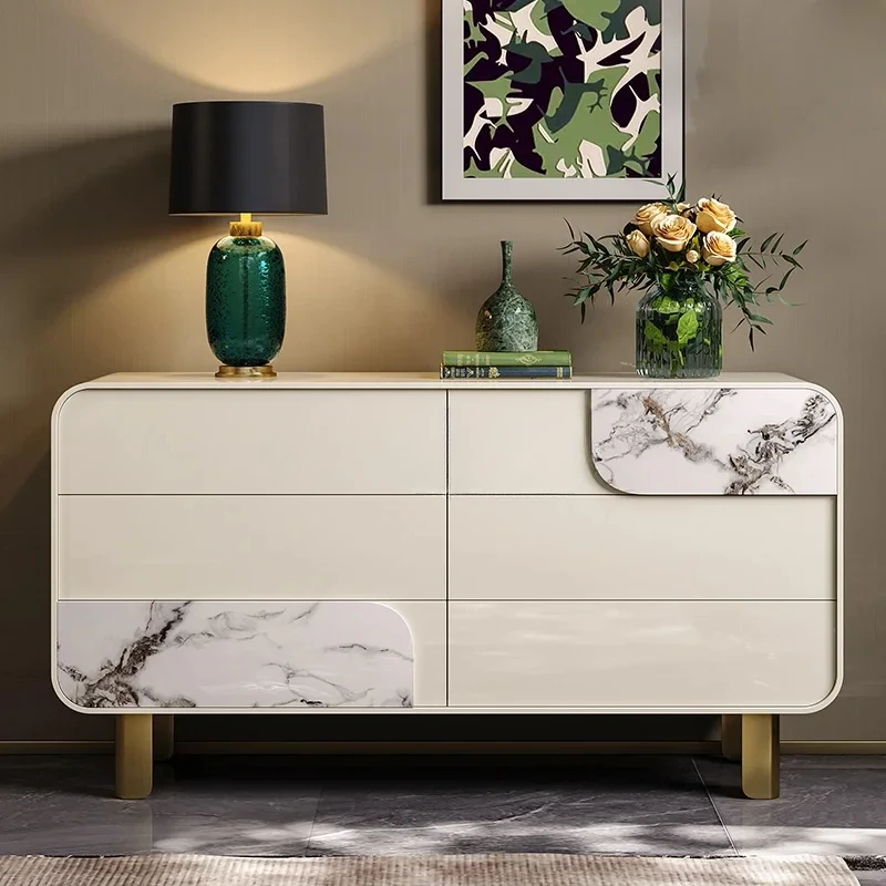 

Light luxury chest, marble drawer, porch cabinet, premium paint, bedside storage cabinet