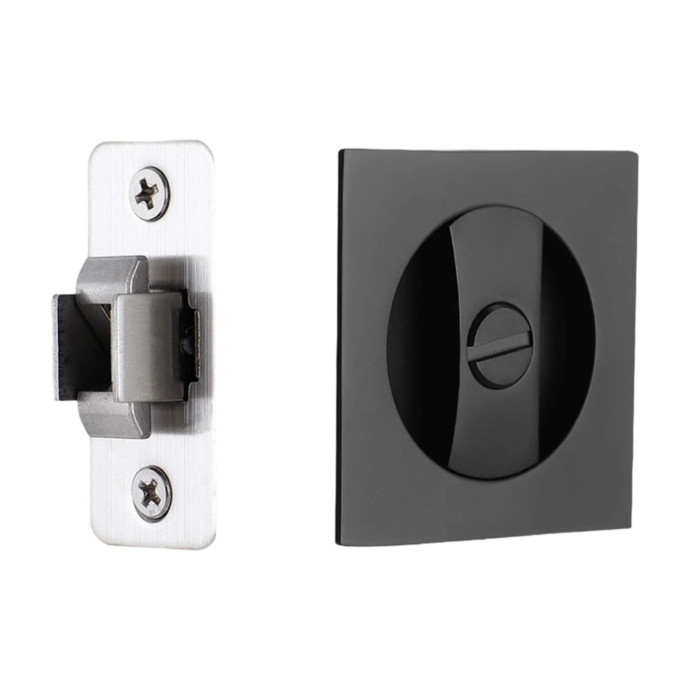 

1 Pcs Pocket Invisible Door Lock Metal Privacy Lockset With Recessed Knob Edge Pull For Bathroom Kitchen Sliding Door Hardware