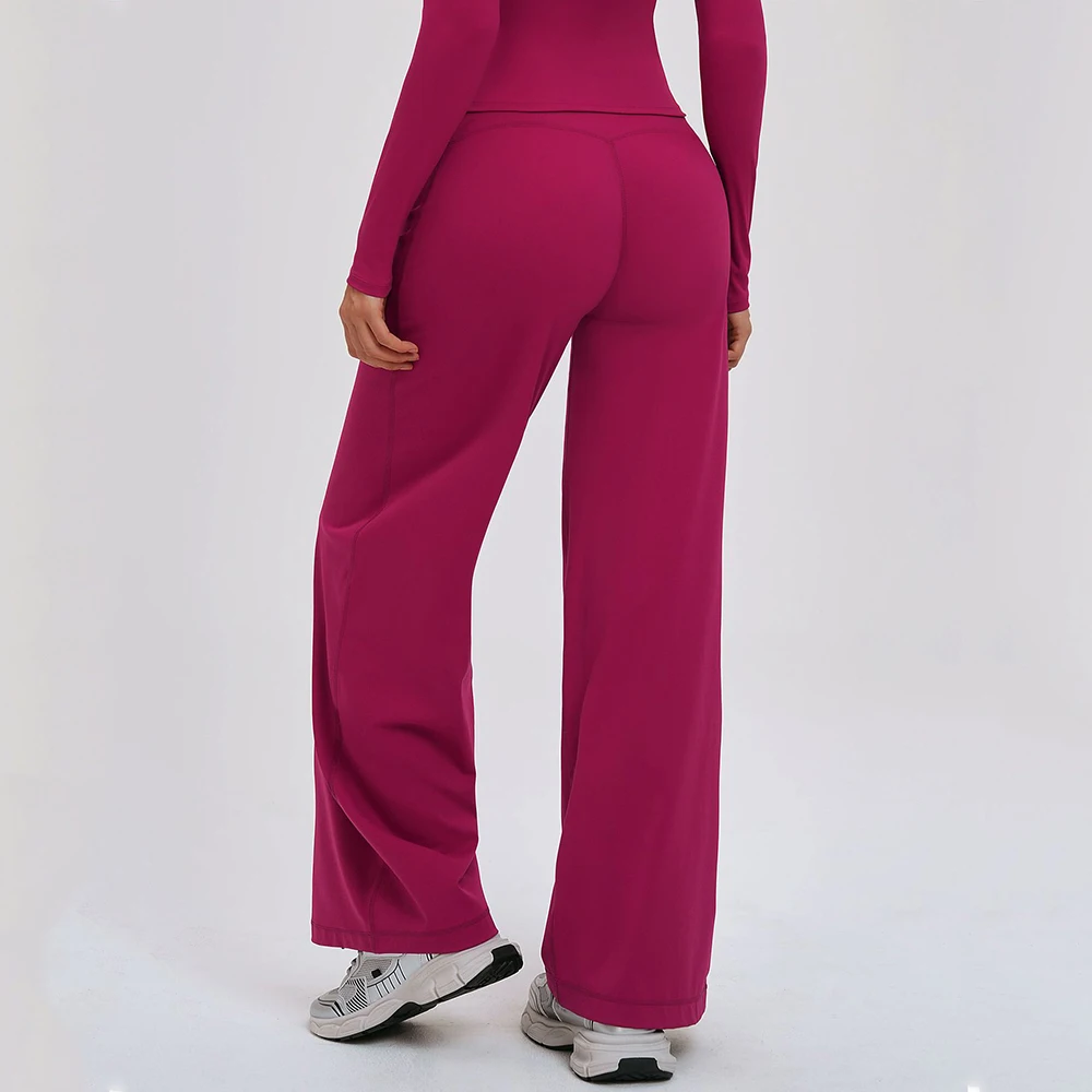 

Women's Port Trousers Straight-Leg Pants Fabric Women's Yoga Pants Training Fitness Pilates Running Breathable Elastic Yoga Pant