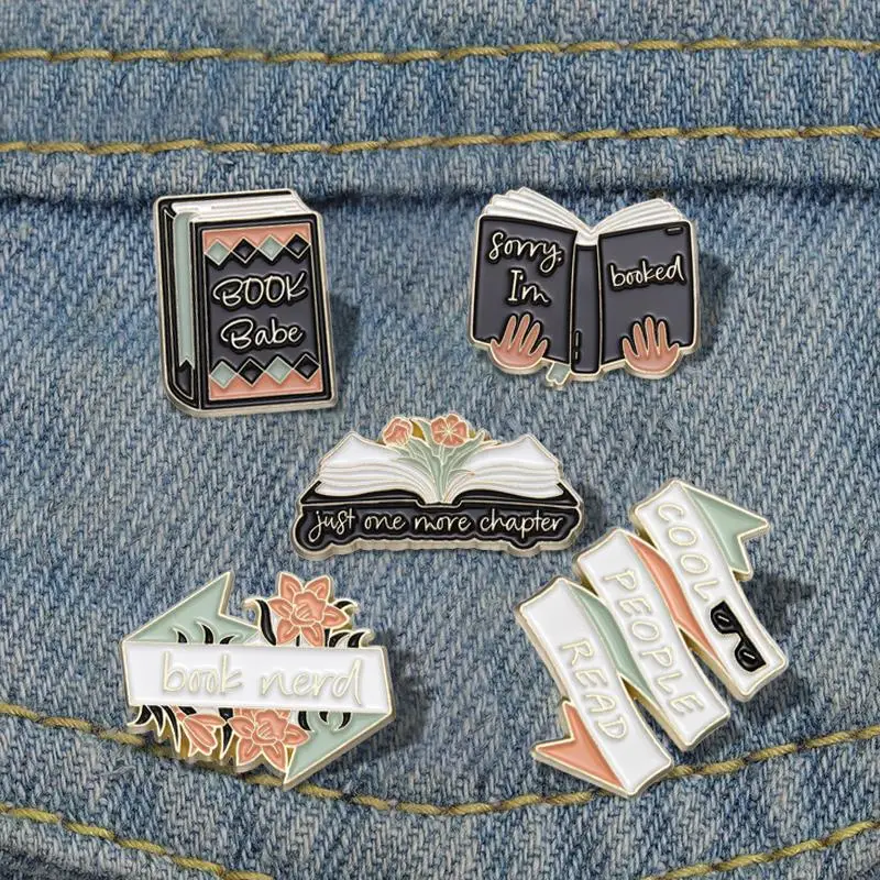 Pins Custom Cool People Read More Brooches Lapel Badges Funny Reading Jewelry Gift for Kids Friends Book Worm Enamel