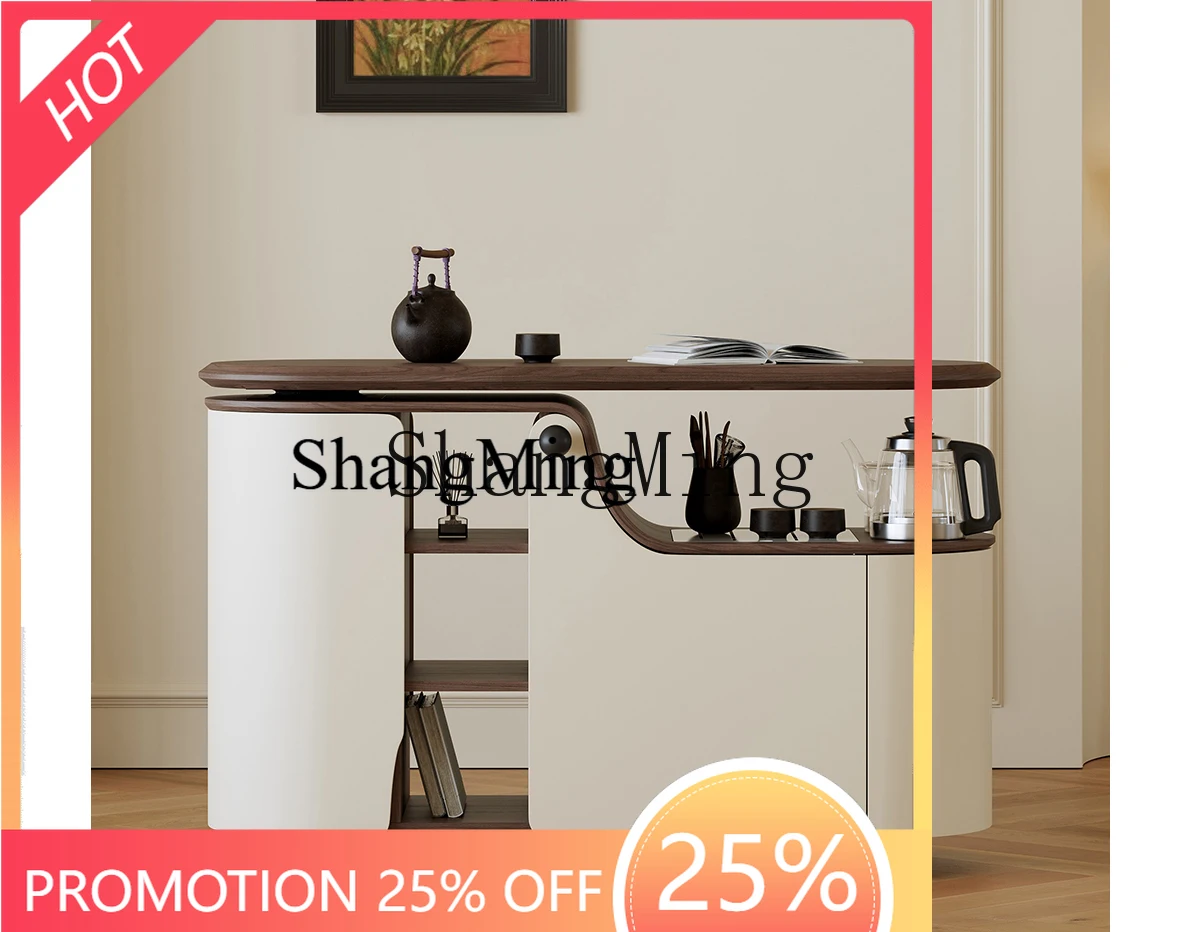 

ZYY Home High Value Rotatable Mobile Table Small Living Room Household Tea Table New High-end Balcony Tea Cart