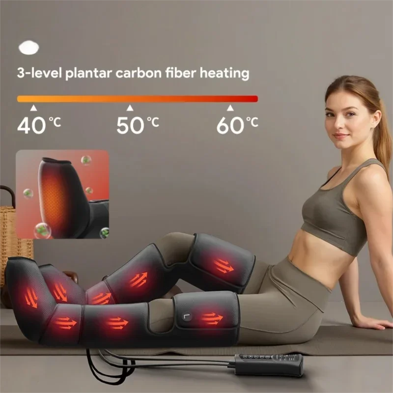 Leg Massager with Heat and Airbag Foot Calf Thigh Massager for Circulation and Muscle Relaxation Sequential Compression Boot