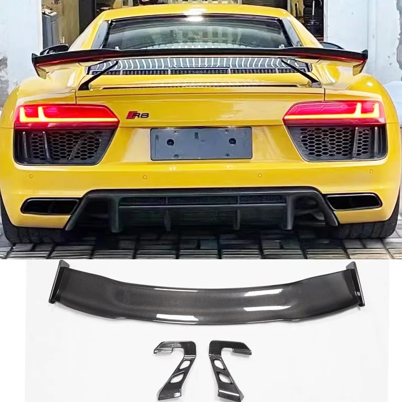 

R8 Высококачественный задний спойлер из углеродного волокна в стиле Spyder для R8 2017-2019 спойлер на крыле