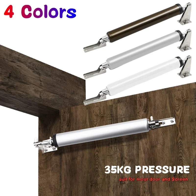 

4-цветный автоматический дверной доводчик с мягким закрыванием, 35 кг, пневматический дверной стопор с регулируемой скоростью, защитный дверной держатель, фурнитура