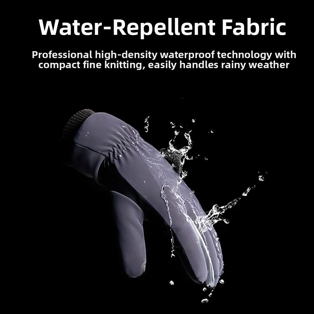 

Warm Snowboard Gloves Full Fingers Waterproof Velvet Gloves Thickening Touch Screen Gloves for Sports Running Motorcycle Ski