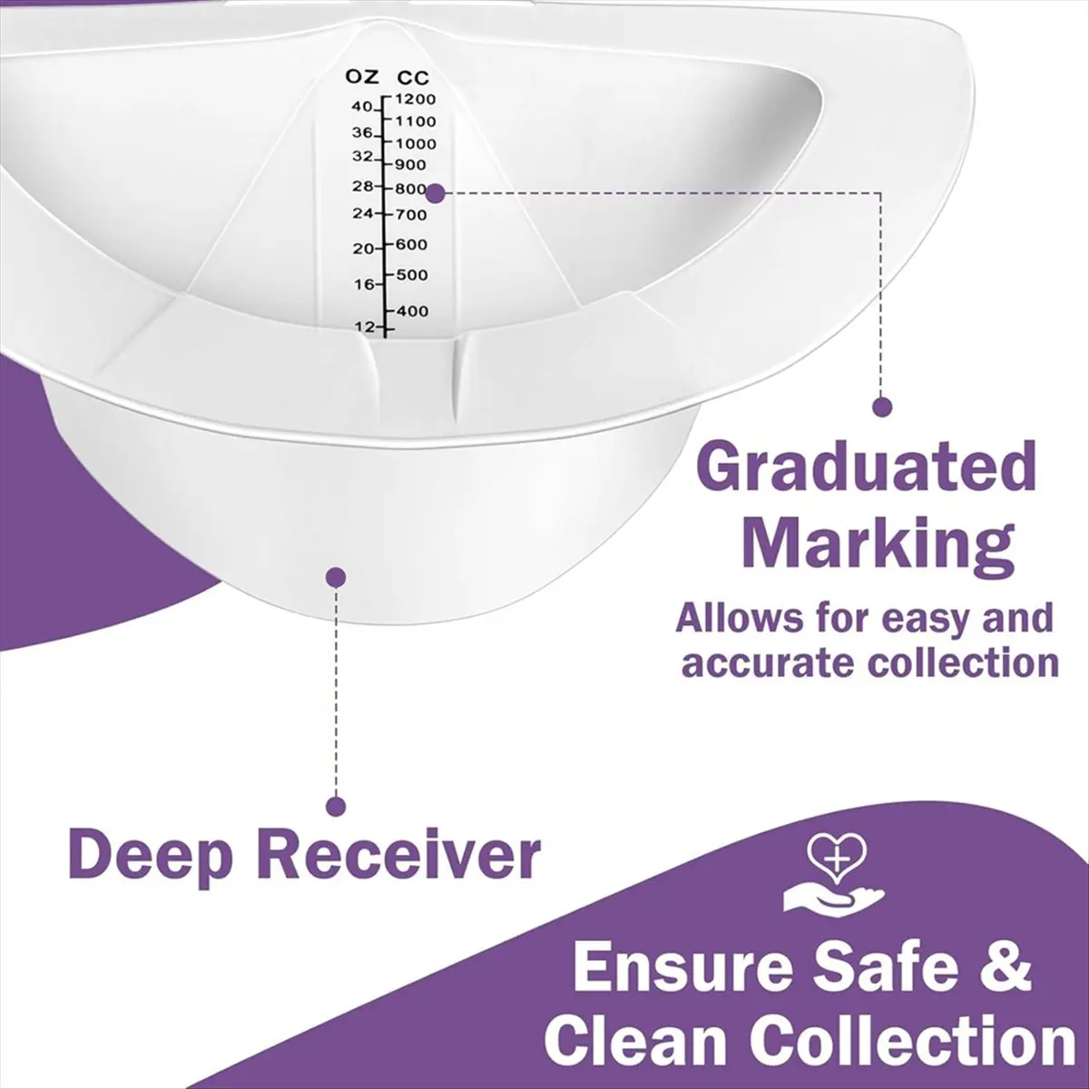 HITL 10Pcs Urine Hats for Toilets Urine Collection Hats Toilet Hats Urine Cups Pee Cup Urine Collector for Women,40oz/1200cc