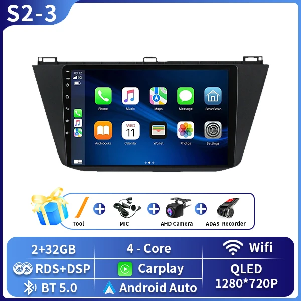 Android 16 Carplay Auto Radio Voor Volkswagen Tiguan 2 Mk 2016 2017 2018 2019 Multimedia Video Player Navigatie GPS stereo