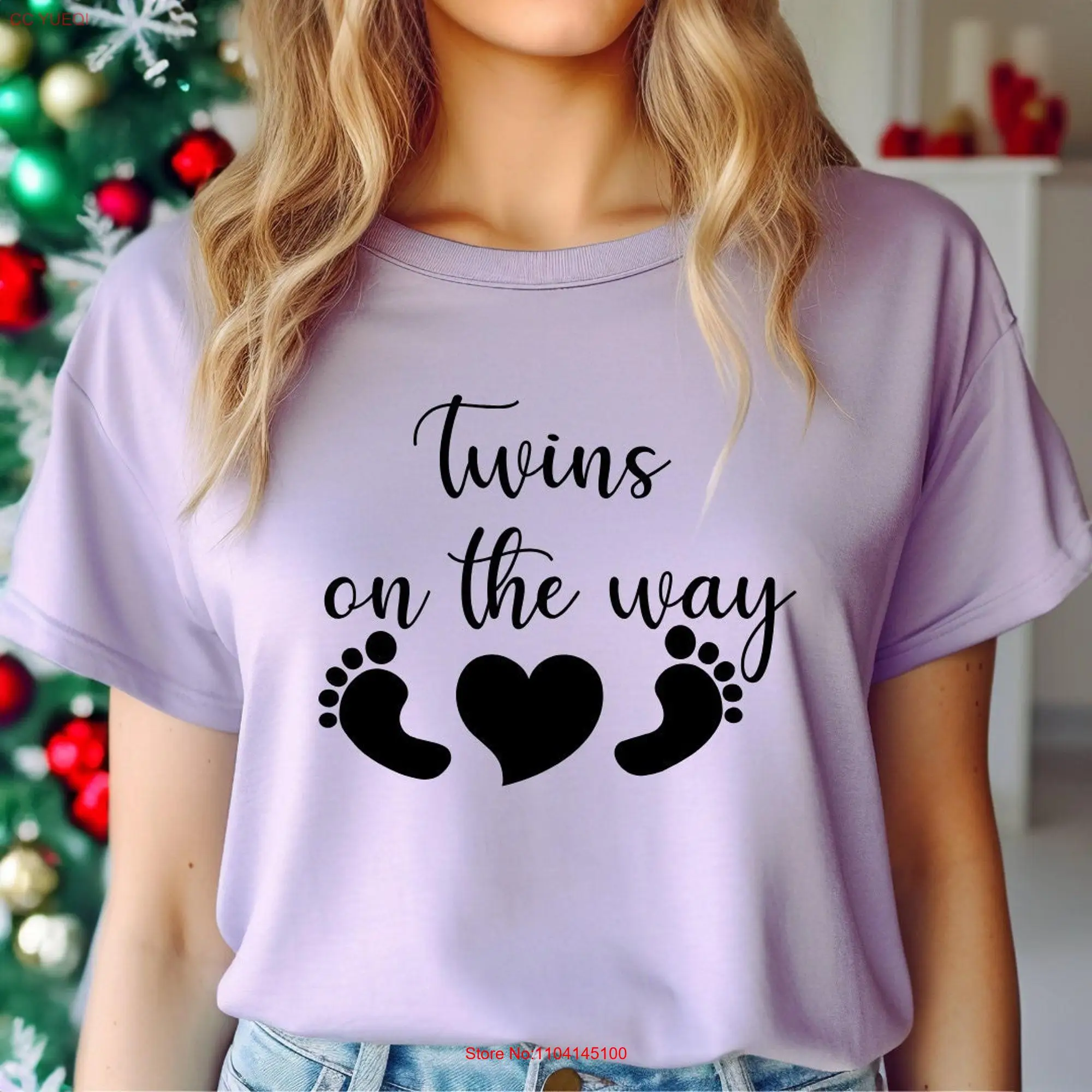 Twins On the Way T Shirt Pregnancy AnnouncemenT Reveal ideas Mommy To Be Expecting Baby For Mom long or short sleeves