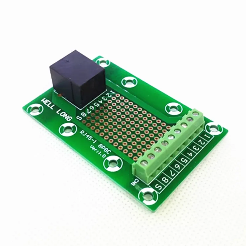 Разъем RJ45 8P8C, 1-контактная коммутационная плата сетевого подключения, клеммный блок, разъем.