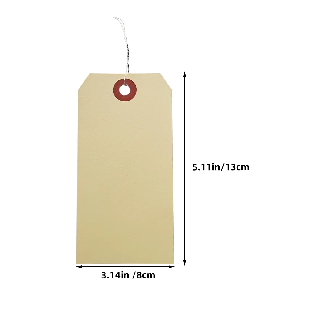 Blank Wire Cardboard Shipping Tag, Papel Pendurar Tags, Inventário Tags, Grandes Tags, Bagagem Embalagem Inventário, 200pcs