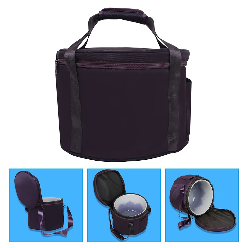 

Crystal Bowl Singing Carrying Bag Portable Container Purple Protector Case Travel