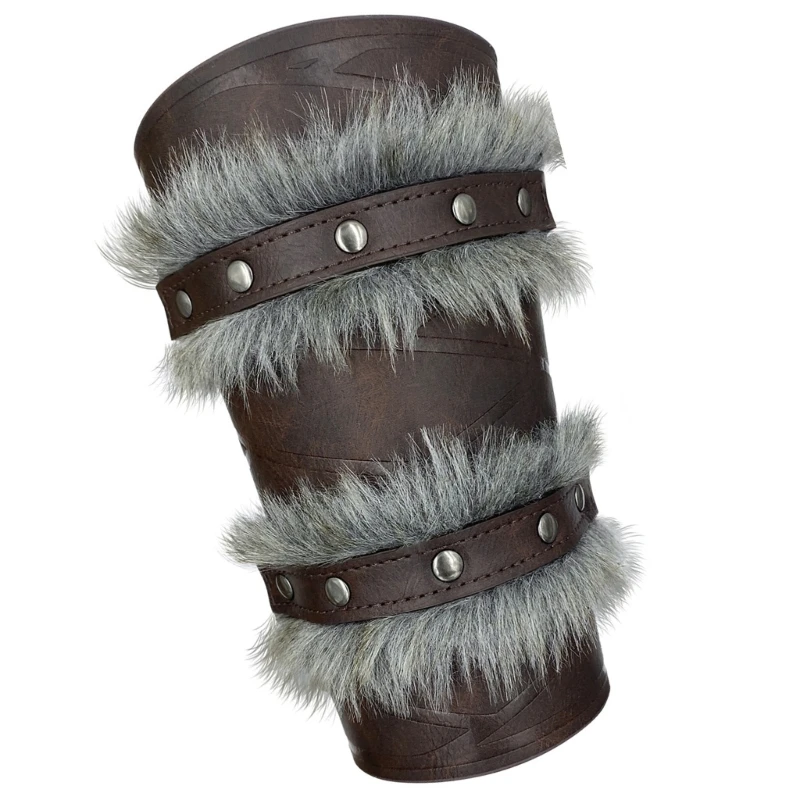 Men Wrist Cosplay Furred Bracer Cosplay Industrial Age Cosplay for Costume Photo Props