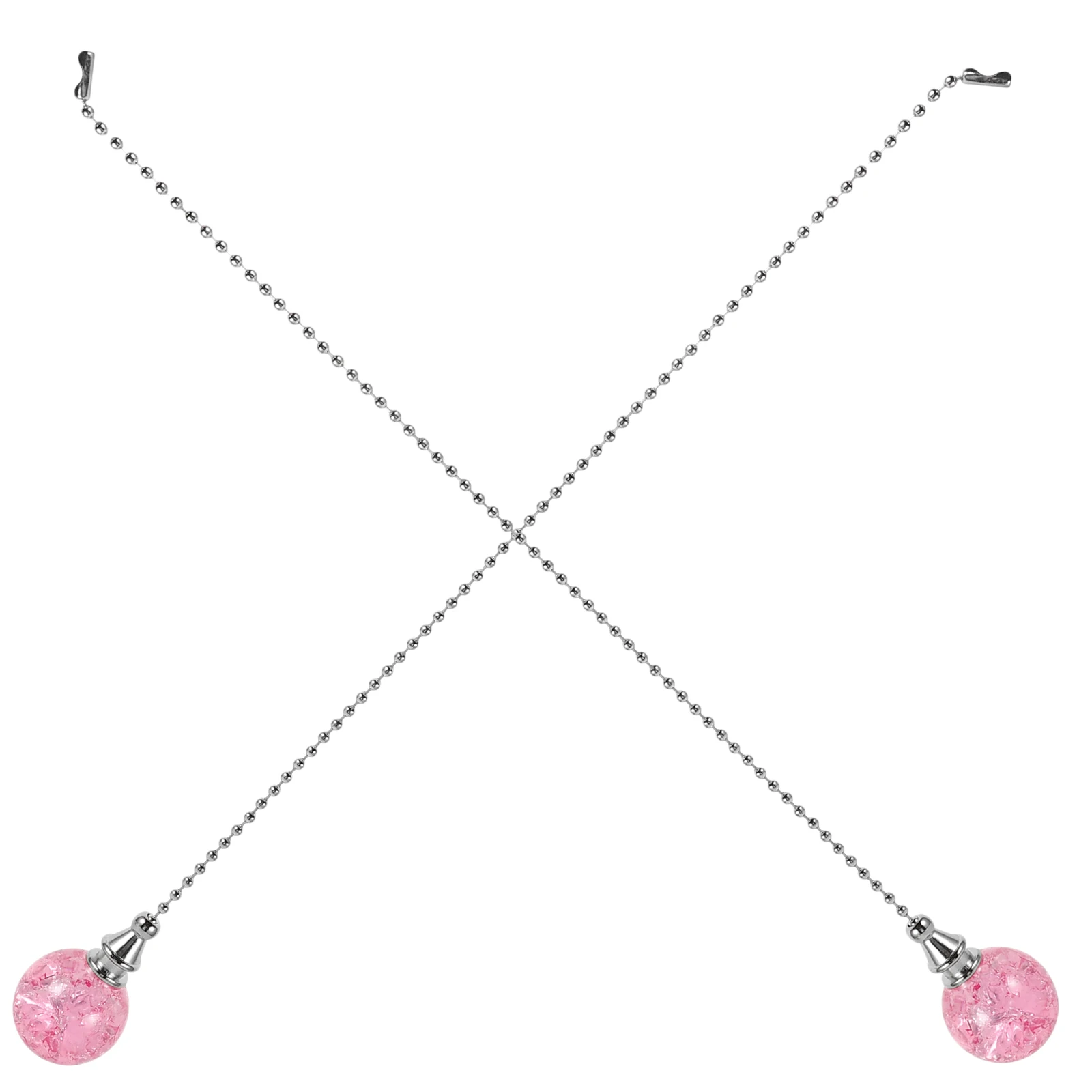 

2 Pcs Cracked Crystal Ball Pendant Beaded Fan Pull Chain Ceilling Ceiling Extension Decoration Branches Charms