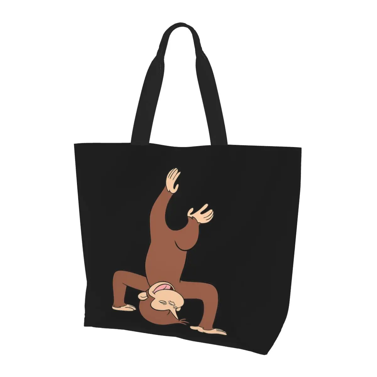 

Curious George Shopping Tote Bag Canvas Large Capacity Shoulder Bags Shopper Grocery Handbag for Women