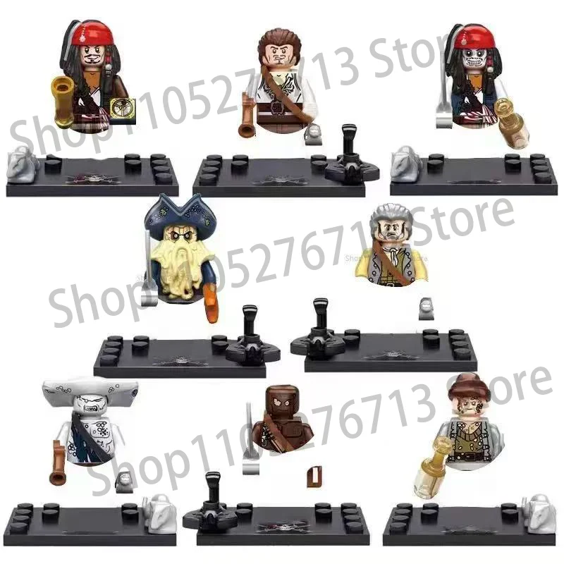 Klassische Filmfiguren aus Fluch der Karibik Bausteine-Sets Kapitän Jack Sparrow Davy Jones Zubehör Kinderspielzeug