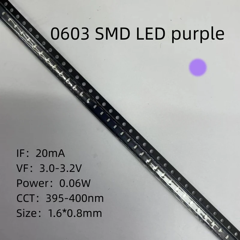 

0603 SMD LED Purple 1.6*0.8mm High brightness