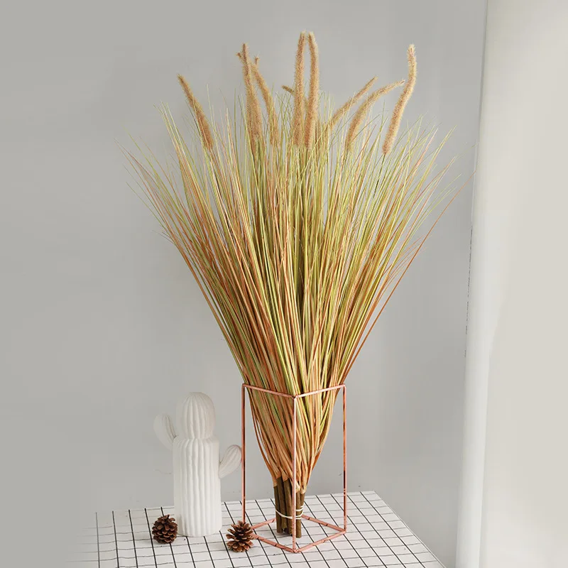 Fake Plants Artificial Onion Grass Faux Pampas Grass Tropical Plant Indoor Fake Reed Wheat Grass Outdoor for Room Garden Decor