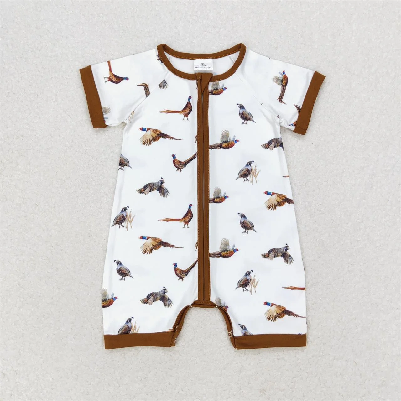 Wholesale Baby Boy Ducks Fishing Balls Romper Toddler Newborn Summer Short Sleeves Zipper Shorts Infant Kids Children Clothing