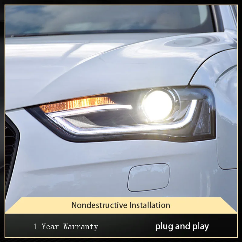 

Car Light for Audi A4L Headlights 2013-2016 LED DRL Head Lamp Angel Eye Projector Lens Bi Xenon Beam Auto Automotive Accessories