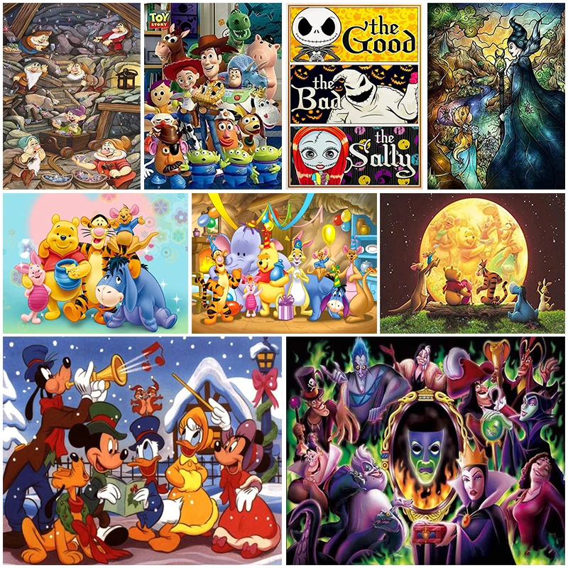 5D Diamond Painting Disney Pooh Snow White Mickey Mouse Embroidery Cross Stitch Kits Mosaic Art Picture Home Decor Bithday Gift