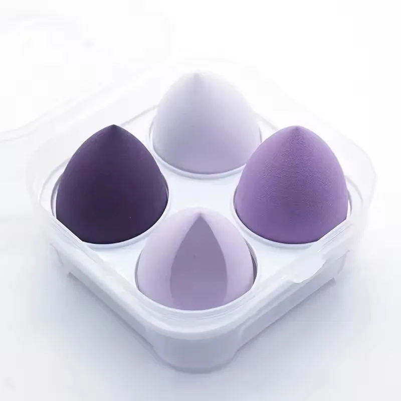 4 juegos de esponjas cosméticas, esponja cosmética en forma de huevo, para uso en seco y húmedo, esponja cosmética para base líquida, polvo de miel y maquillaje.