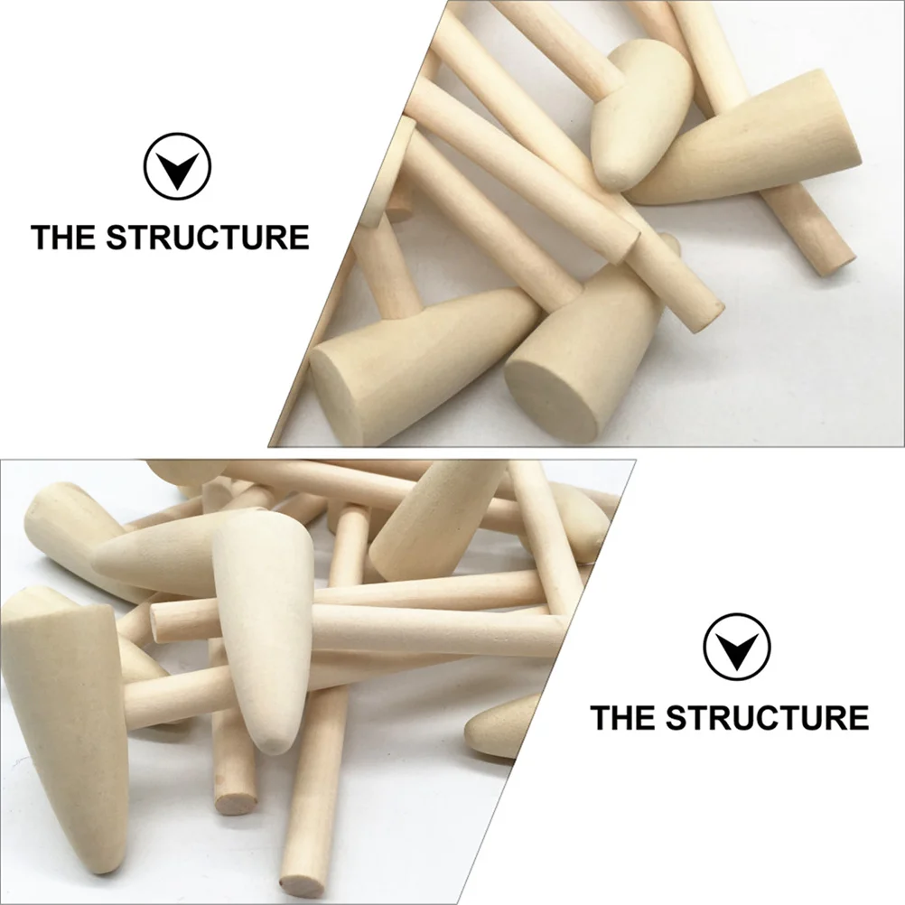20 Stück Mini-Holzschlägel, leicht, tragbar, natürliches Material, sicher, geruchlos, DIY, handgefertigt, kreative Kindergartengeschenke