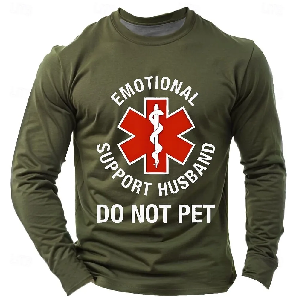 

Men's Funny Slang T Shirt Long Sleeve T shirt 3D Printed Crew Neck Shirt Fashion Daily Street Casual Daily All Seasons Clothing