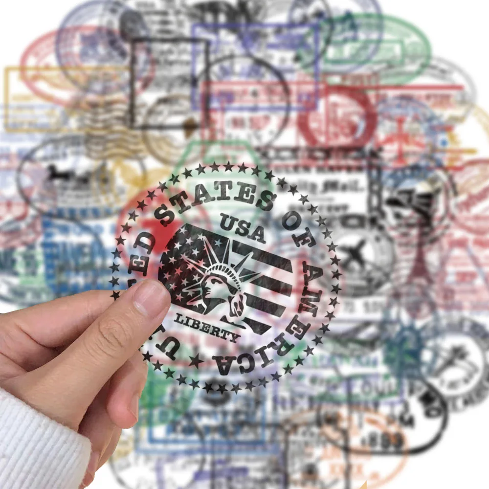 60PCS Creative Retro Postmark Ins Wind Stickers, Phone Cases, Notebook Bottles, DIY Personalized Stickers