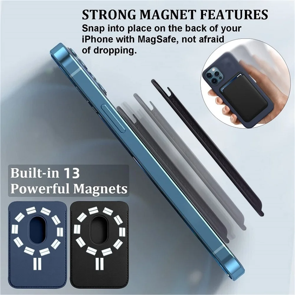 Leather Wallet Case Magnetic Card Holder Macsafe Phone Stand for Magsafe iPhone 15 14 13 Pro Max Safe Support Telephone Bracket