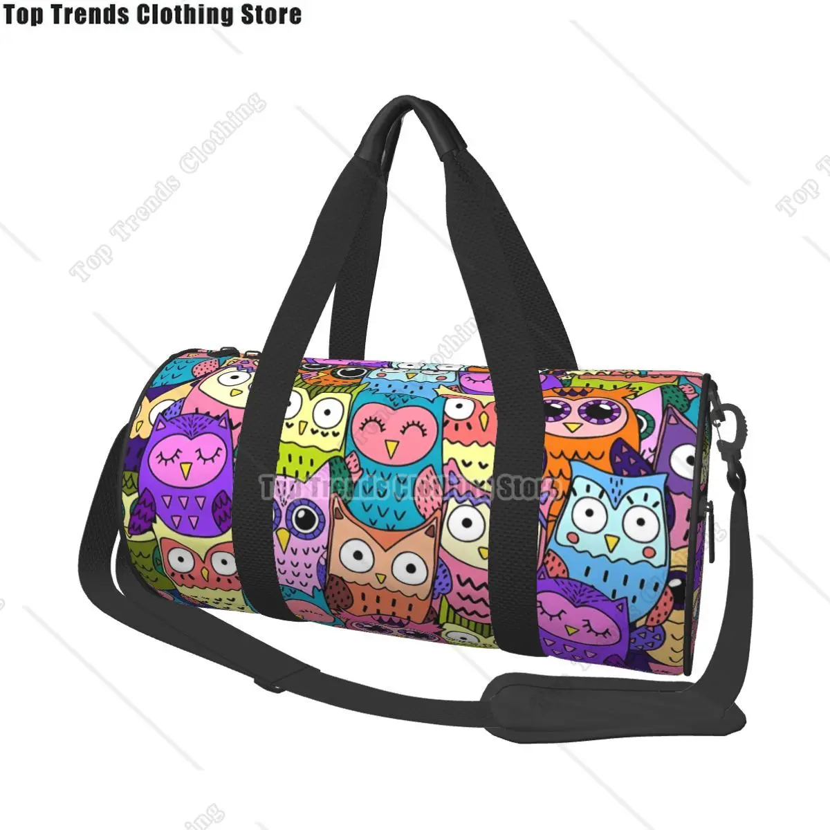 

Colored Owl Gym Bag Kawaii Animal Travel Sports Bags Male Female Pattern Gym Accessories Novelty Fitness Bag Waterproof Handbags