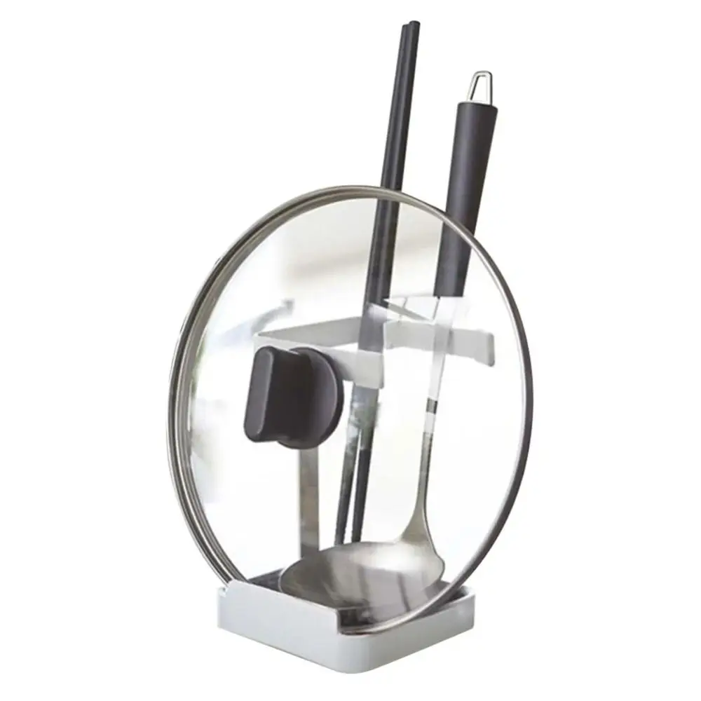 Multi-Function Pot Cover Shelf Tableware Storage Countertop Organizer Lid and Spoon Rest Holder with Tray Durable