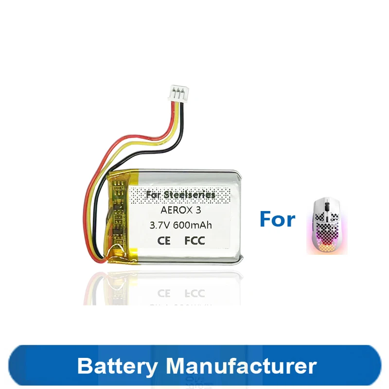 600 mAh 502436   Batterie pour souris de jeu sans fil Steelseries Aerox 3