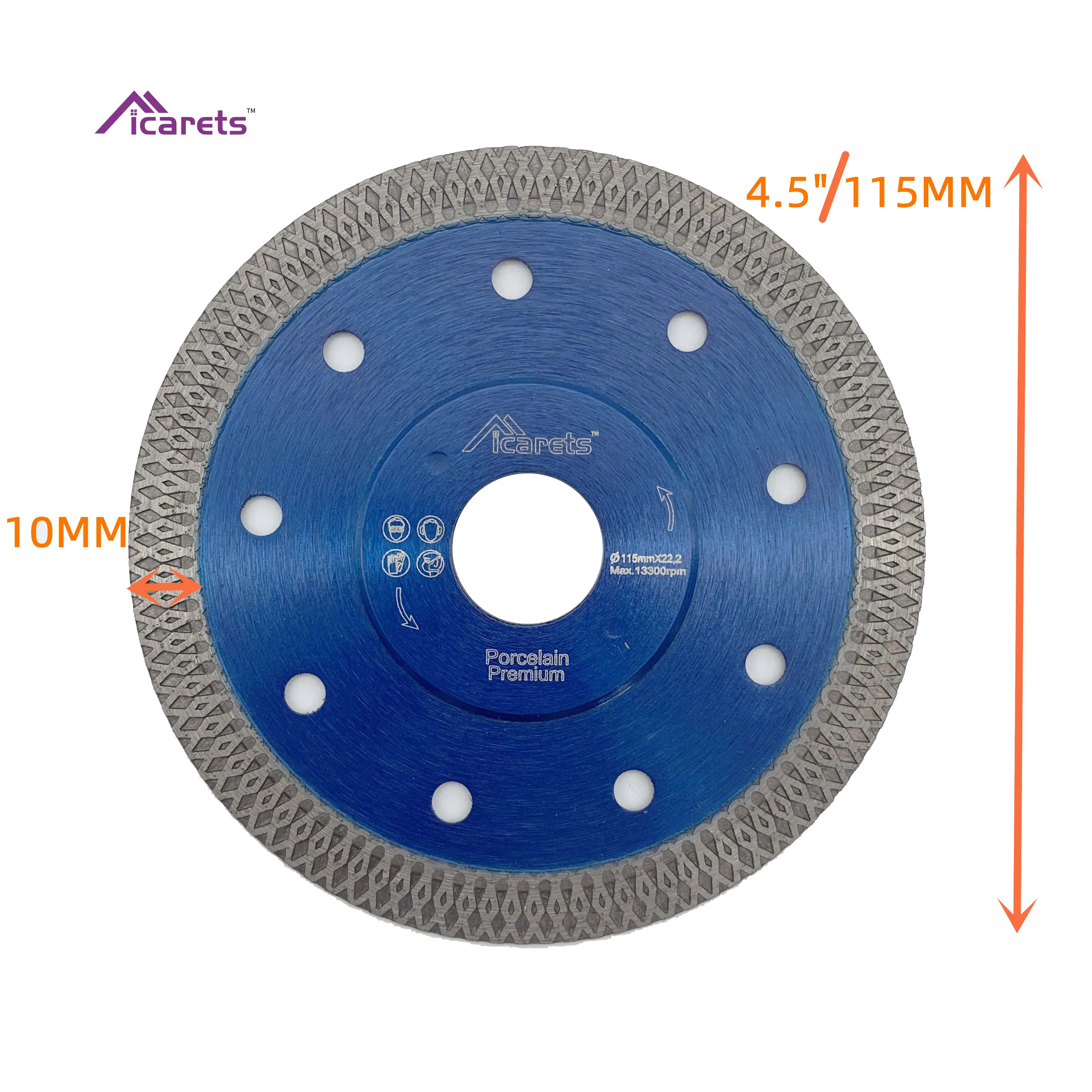 ICARETS-hojas de sierra multiherramienta para mármol, granito, sierra de cerámica, 115mm, disco de corte para azulejos de porcelana, amoladora