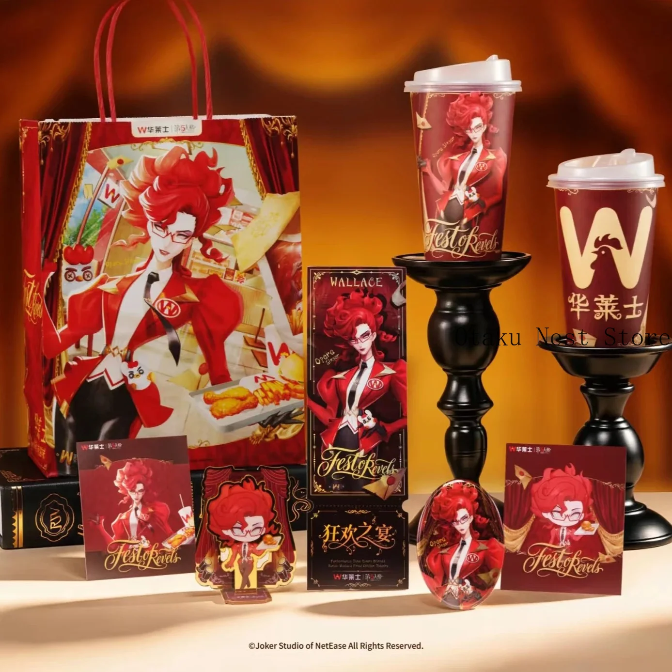 

Official Identity V X Wallace Sangria Opera Singer Acrylic Stand Badge Laser Ticket Flowing Sand Plaque Cup Paper Bag