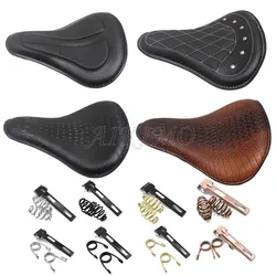 Bobber Motorrads itz Retro Leder Solo Sitz oder Feder halterung für Harley Sportster Chopper benutzer definierte Honda Yamaha