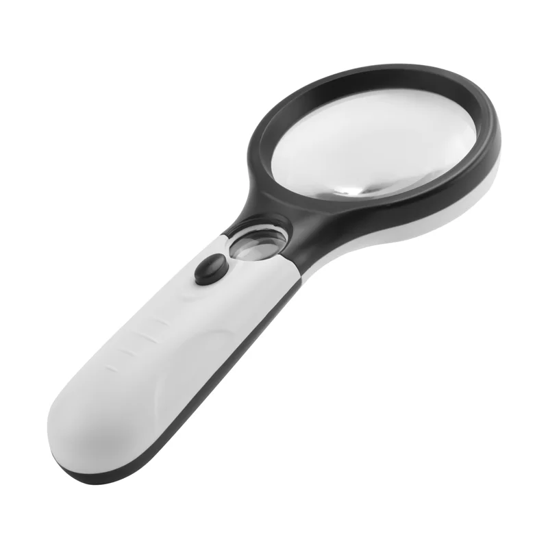 3 مصابيح LED 45X عدسة مكبرة محمولة للقراءة عدسة مكبرة للمجوهرات