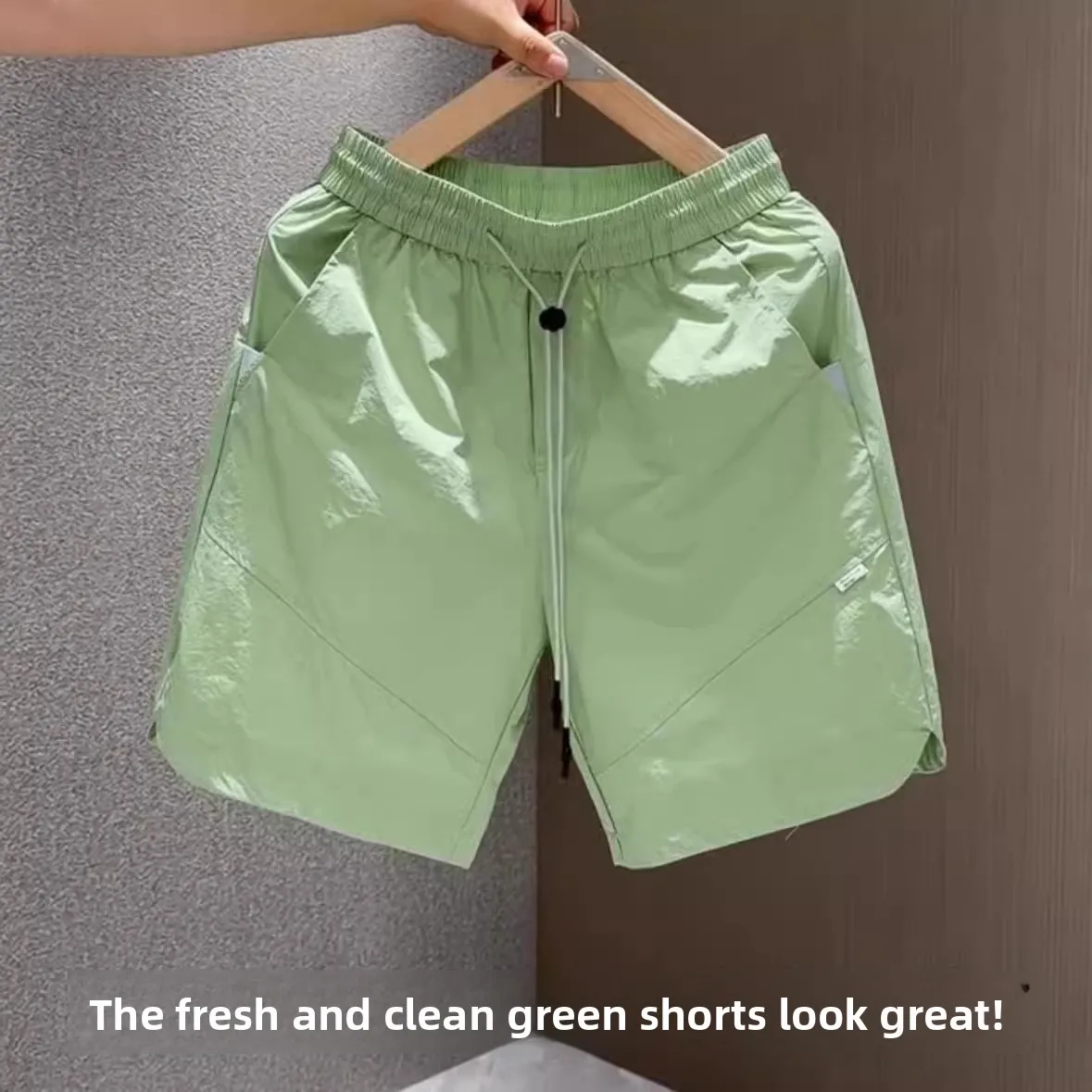 

2025 New Men's Baskeall orts Ice Silk Qui Dry Loose Running Casual Five-Quarter Length Breathable Comfortable mid Waist