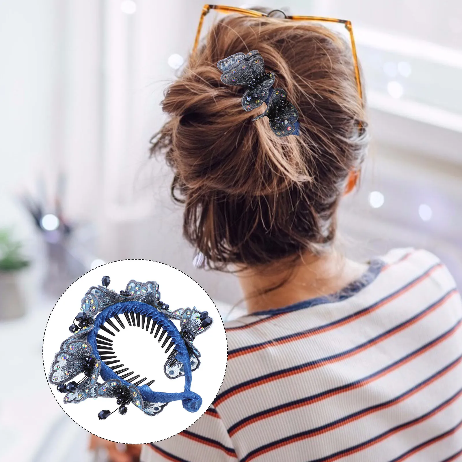 

Заколка для волос ручной работы с кристаллами и стразами в форме бабочки, 1 шт., для свадьбы, вечеринки, выпускного вечера, на каждый день