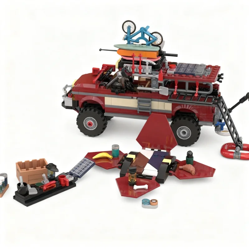 1071 Uds MOC Forded Ranger 3 1 Combo Pack ciudad campeones modelo bloques de construcción arquitectura regalos de navidad juguete niños ladrillo